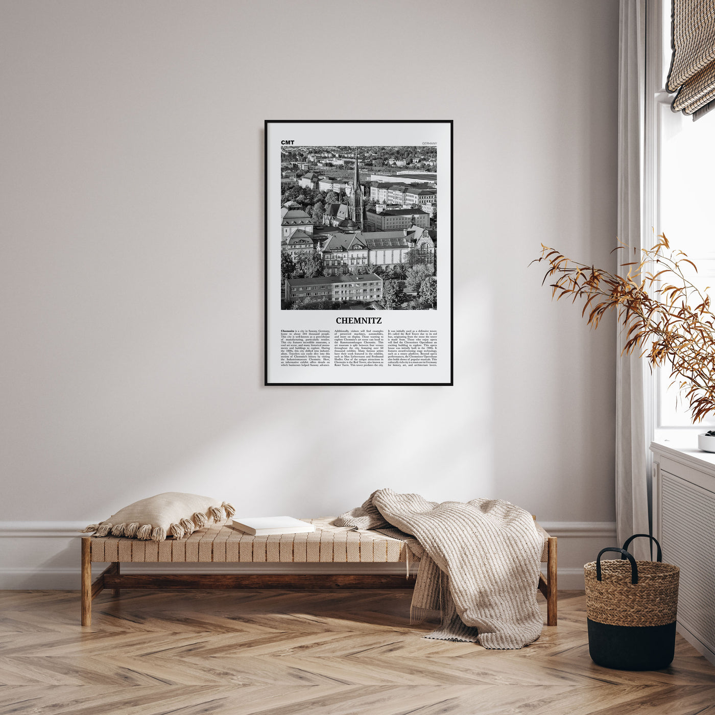 Chemnitz Travel B&W Poster