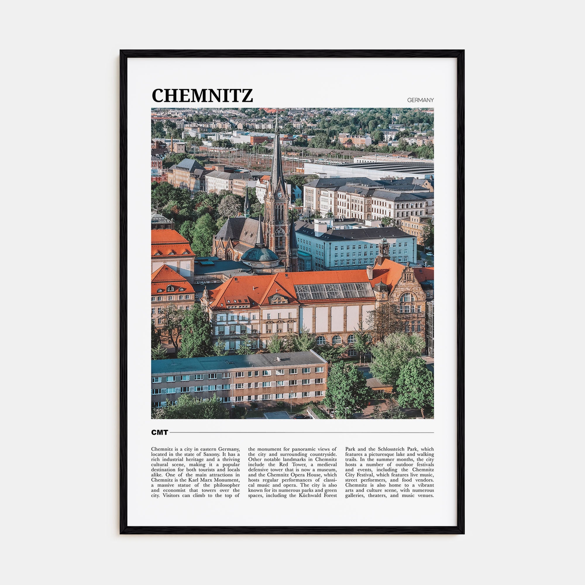 Chemnitz Travel Color Poster