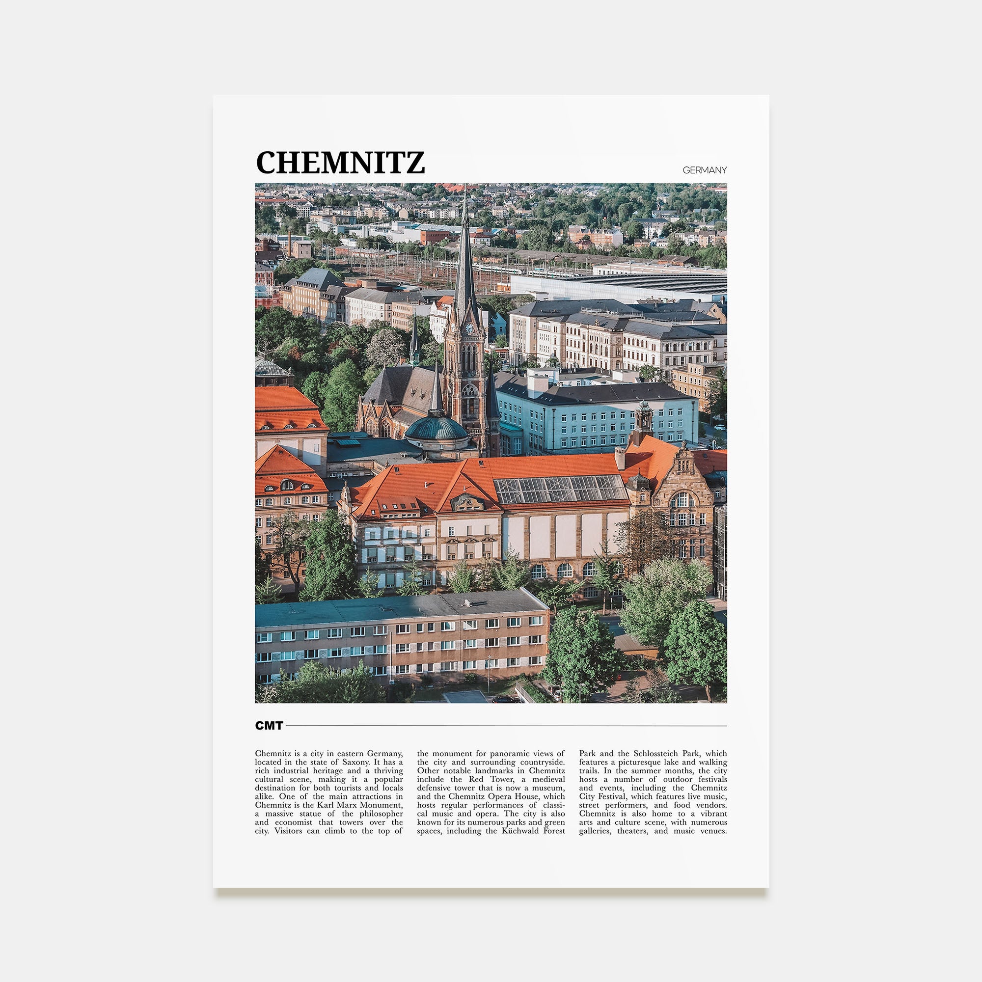 Chemnitz Travel Color Poster