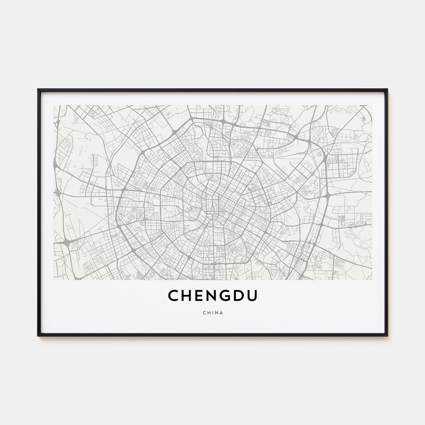 Chengdu Map Landscape Poster