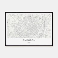 Chengdu Map Landscape Poster