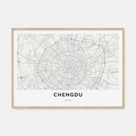Chengdu Map Landscape Poster