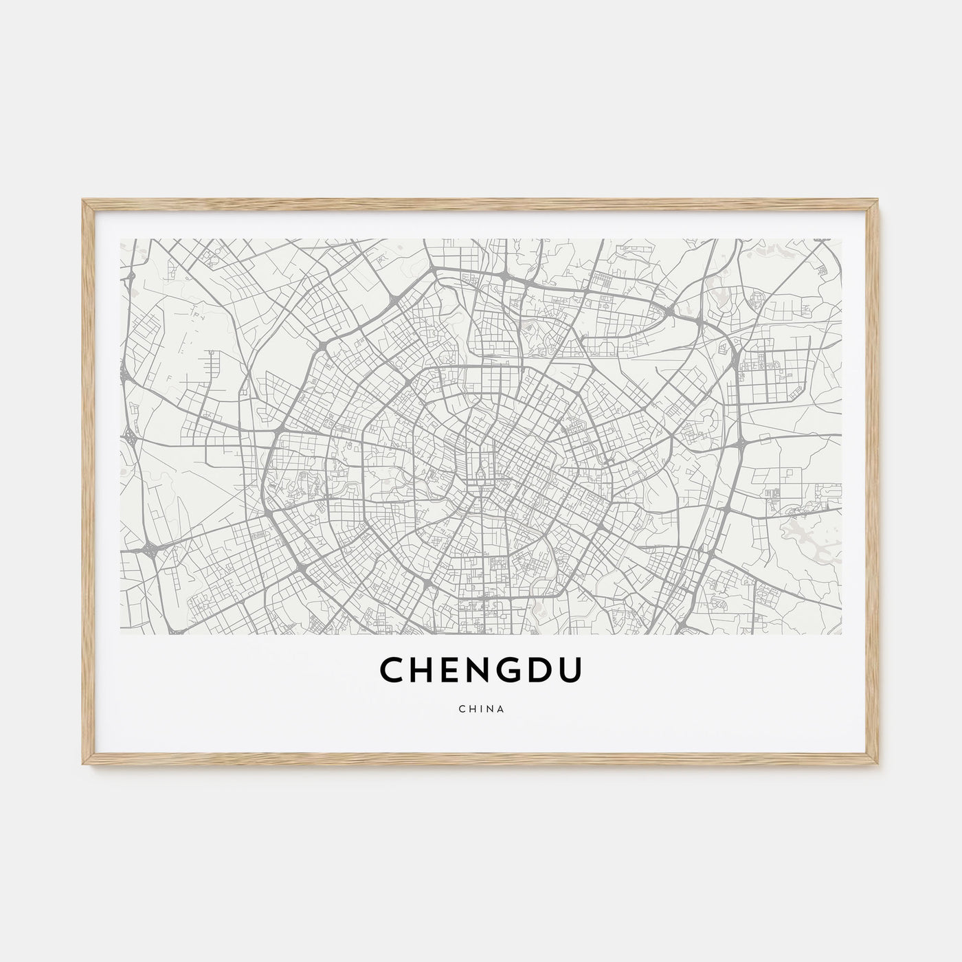 Chengdu Map Landscape Poster