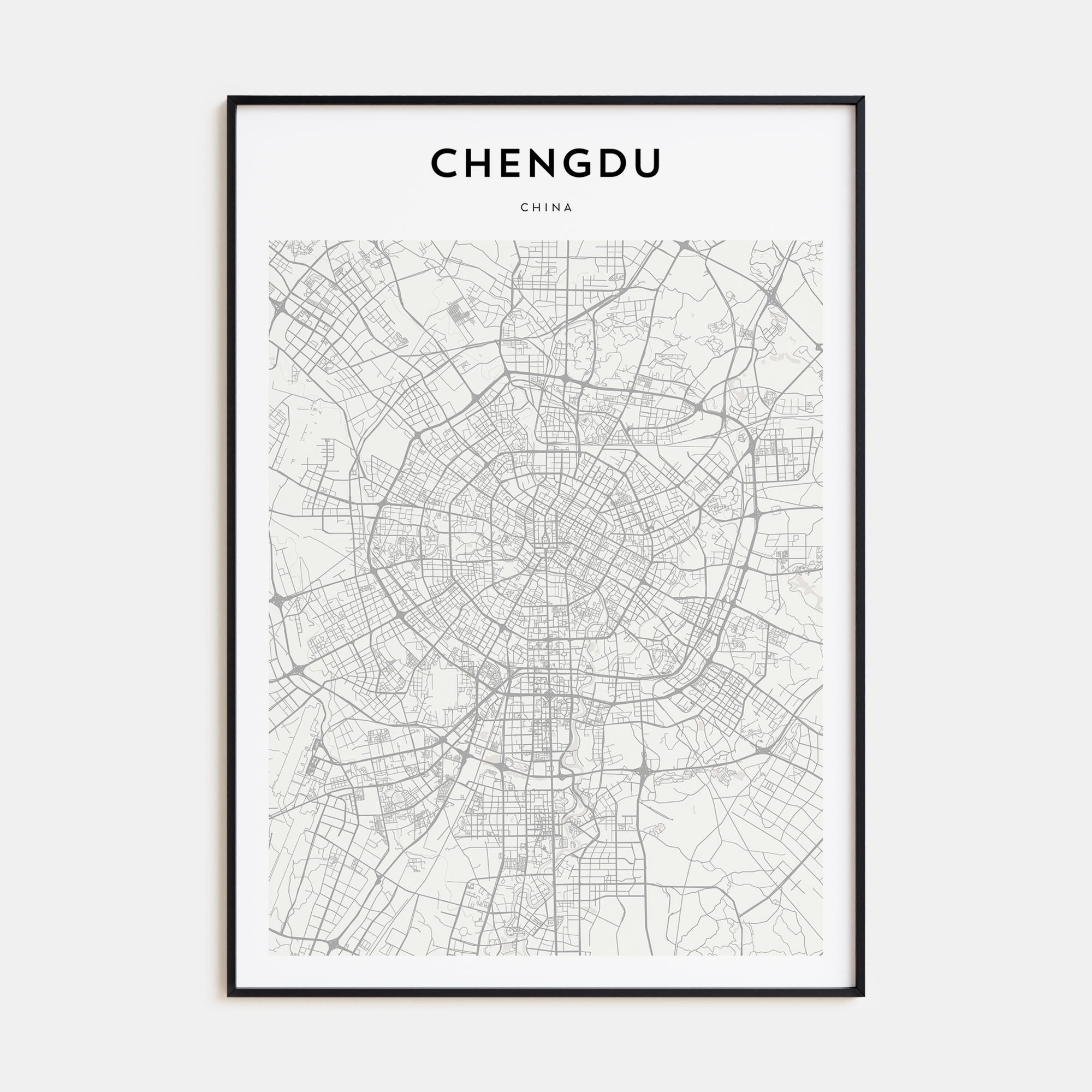 Chengdu Map Portrait Poster