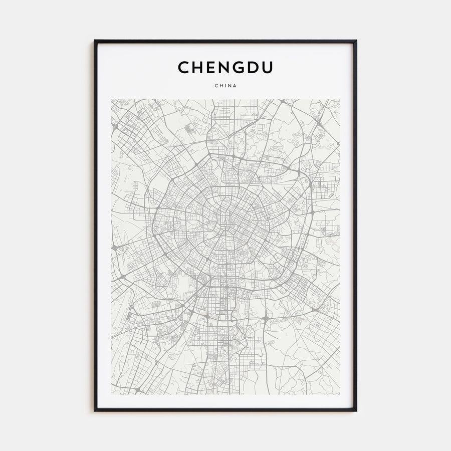 Chengdu Map Portrait Poster