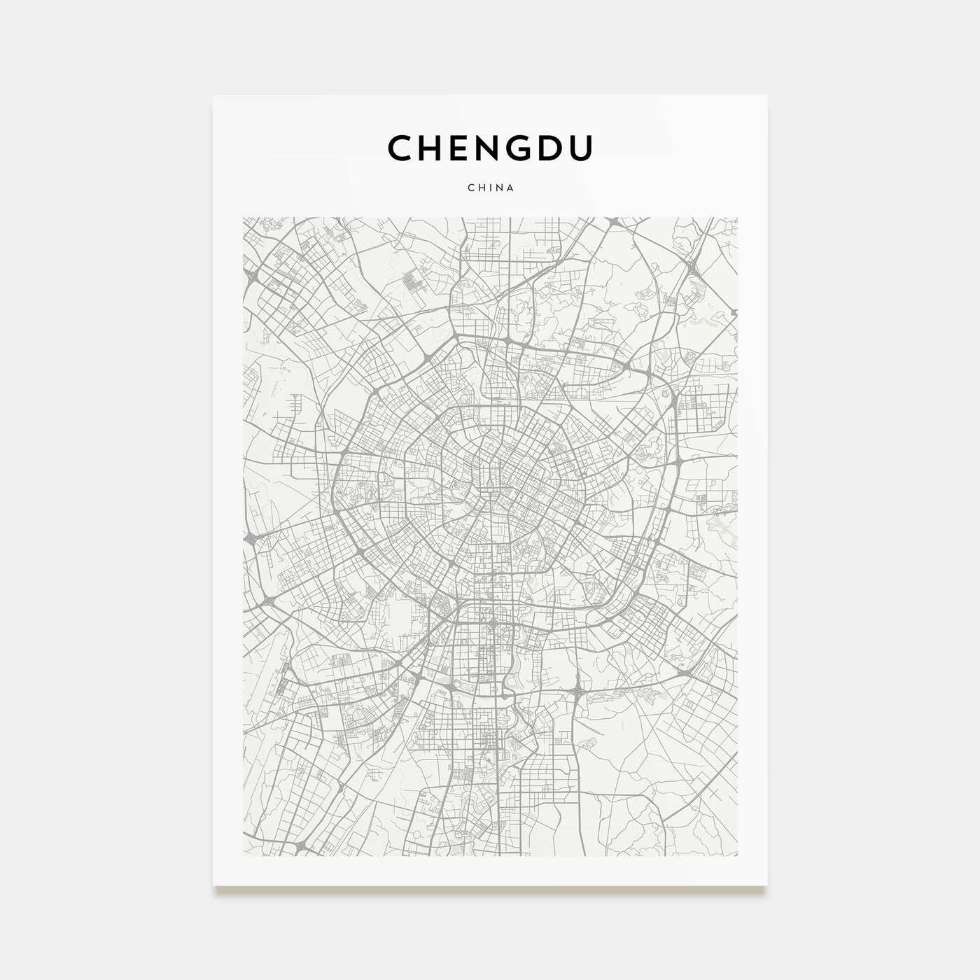 Chengdu Map Portrait Poster