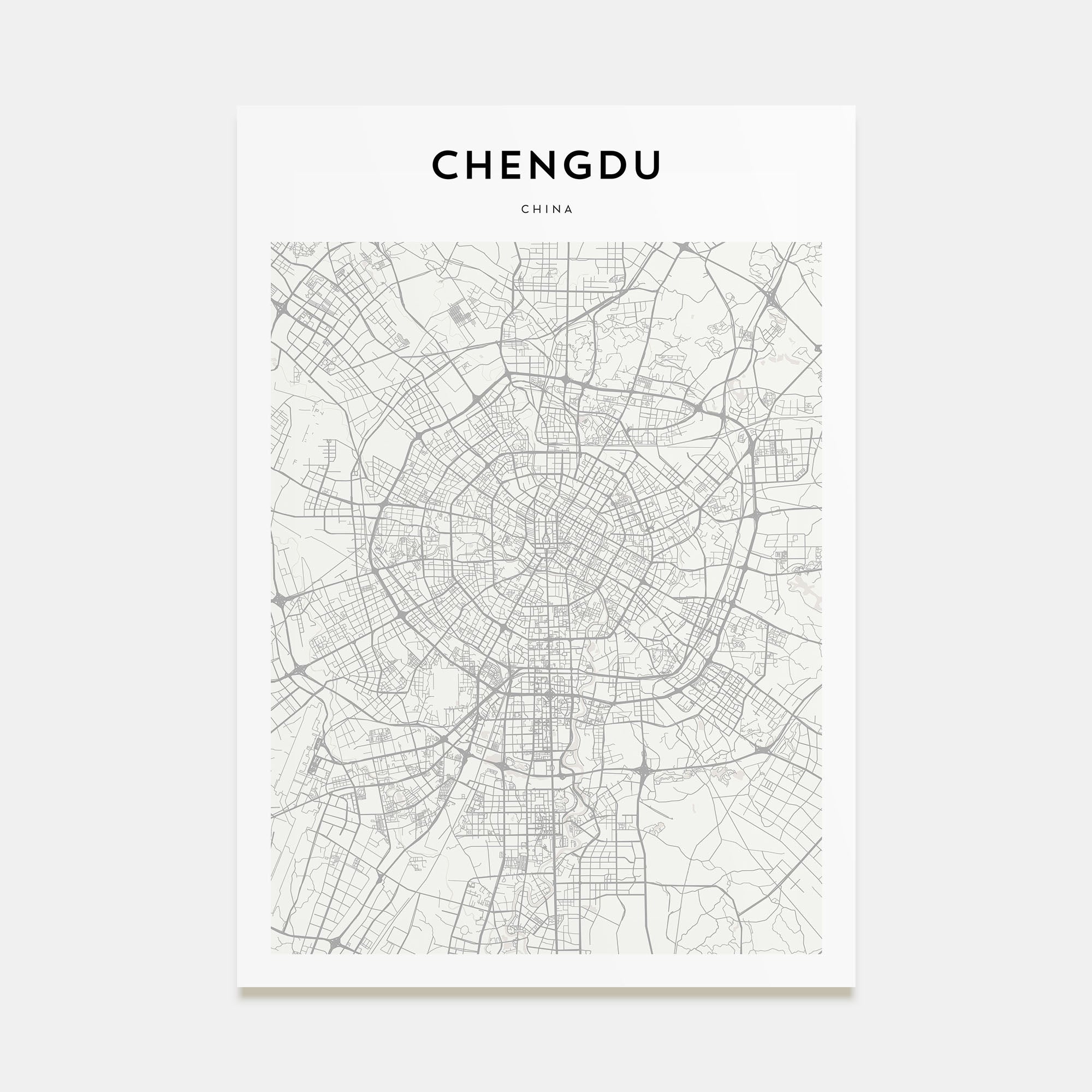 Chengdu Map Portrait Poster