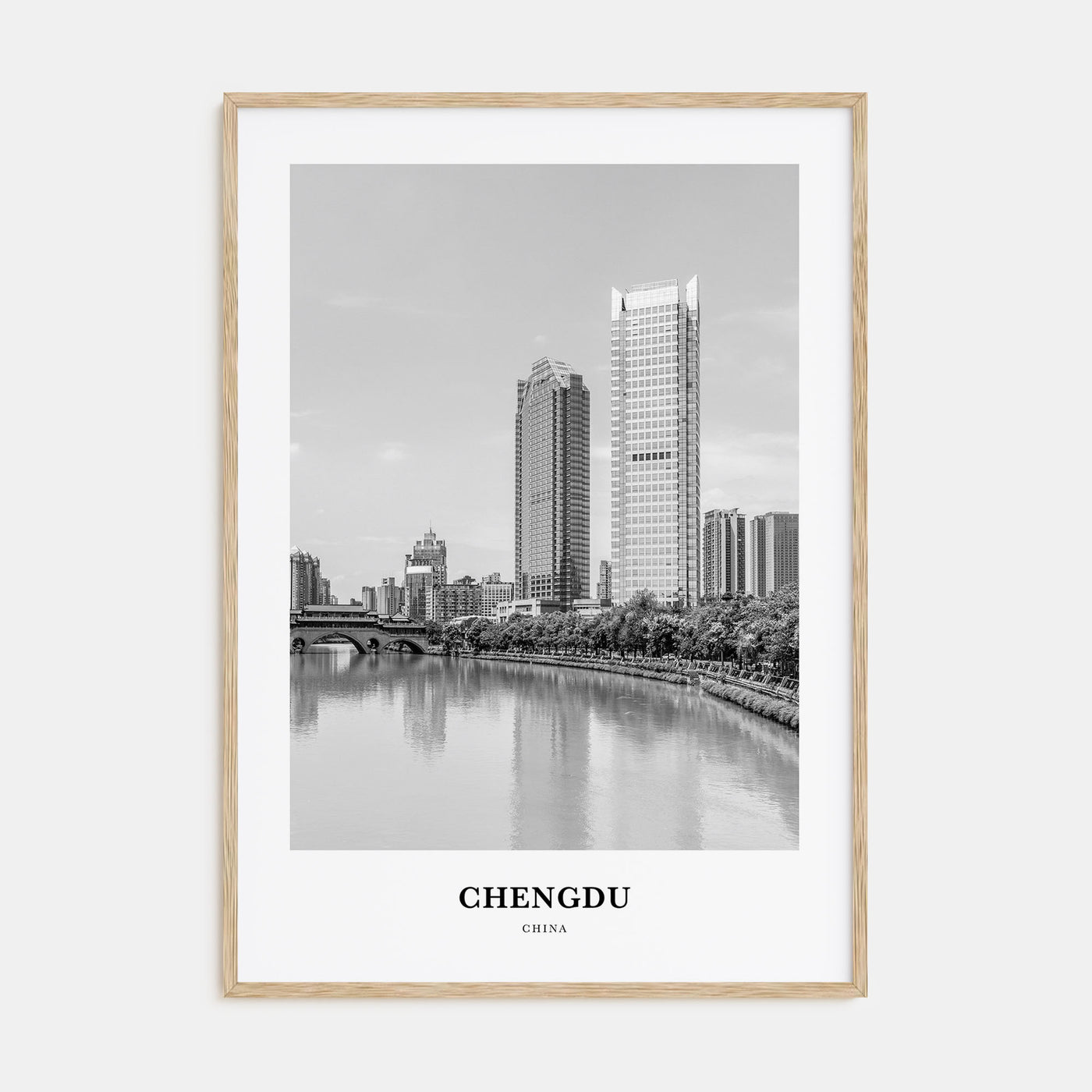 Chengdu Portrait B&W Poster
