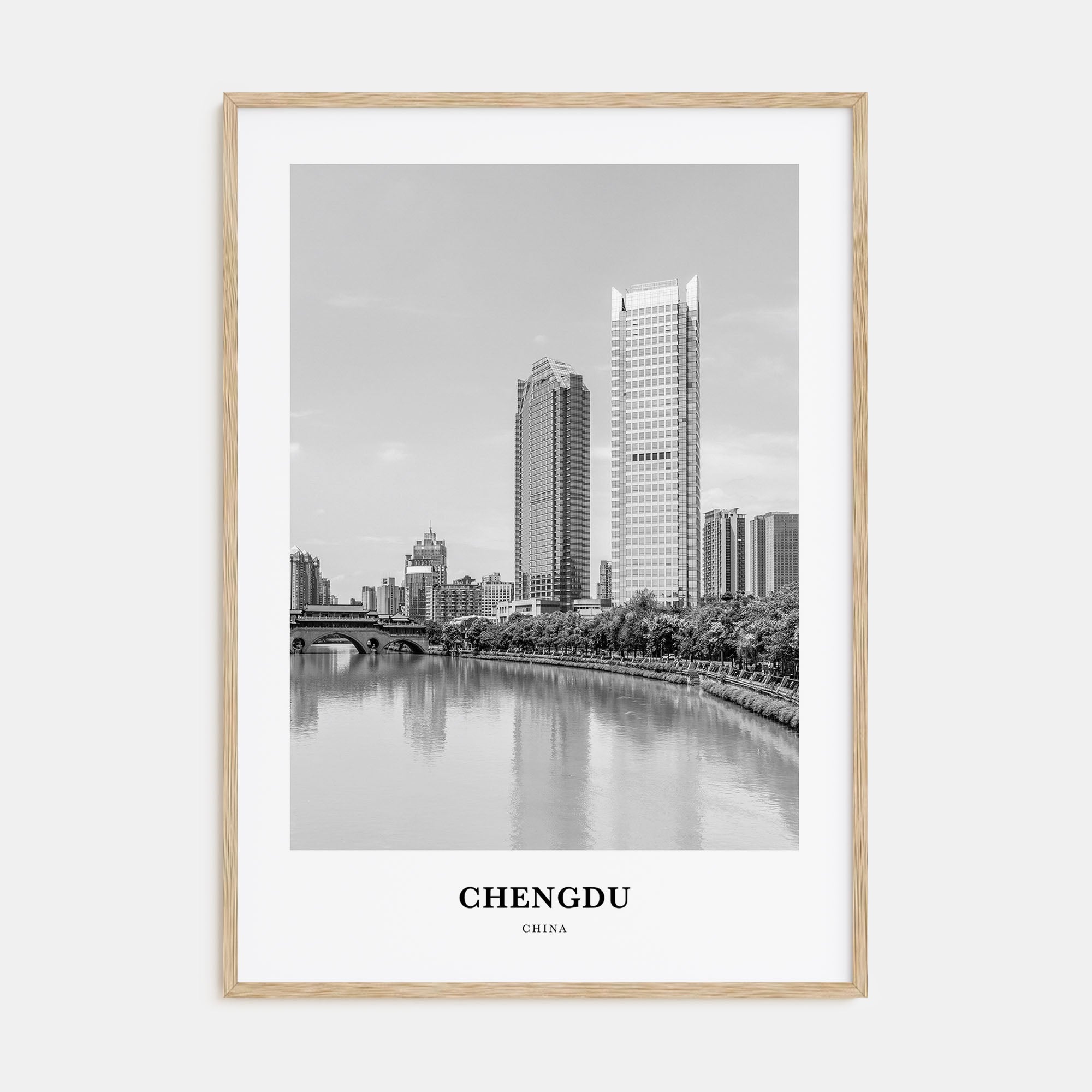 Chengdu Portrait B&W Poster