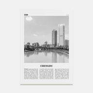 Chengdu Travel B&W Poster