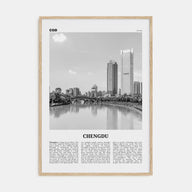 Chengdu Travel B&W Poster