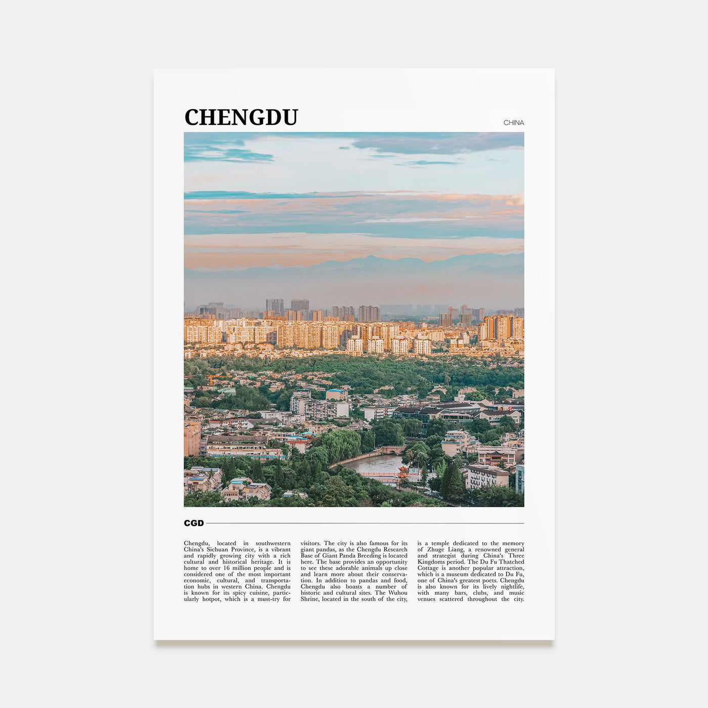 Chengdu Travel Color No 2 Poster