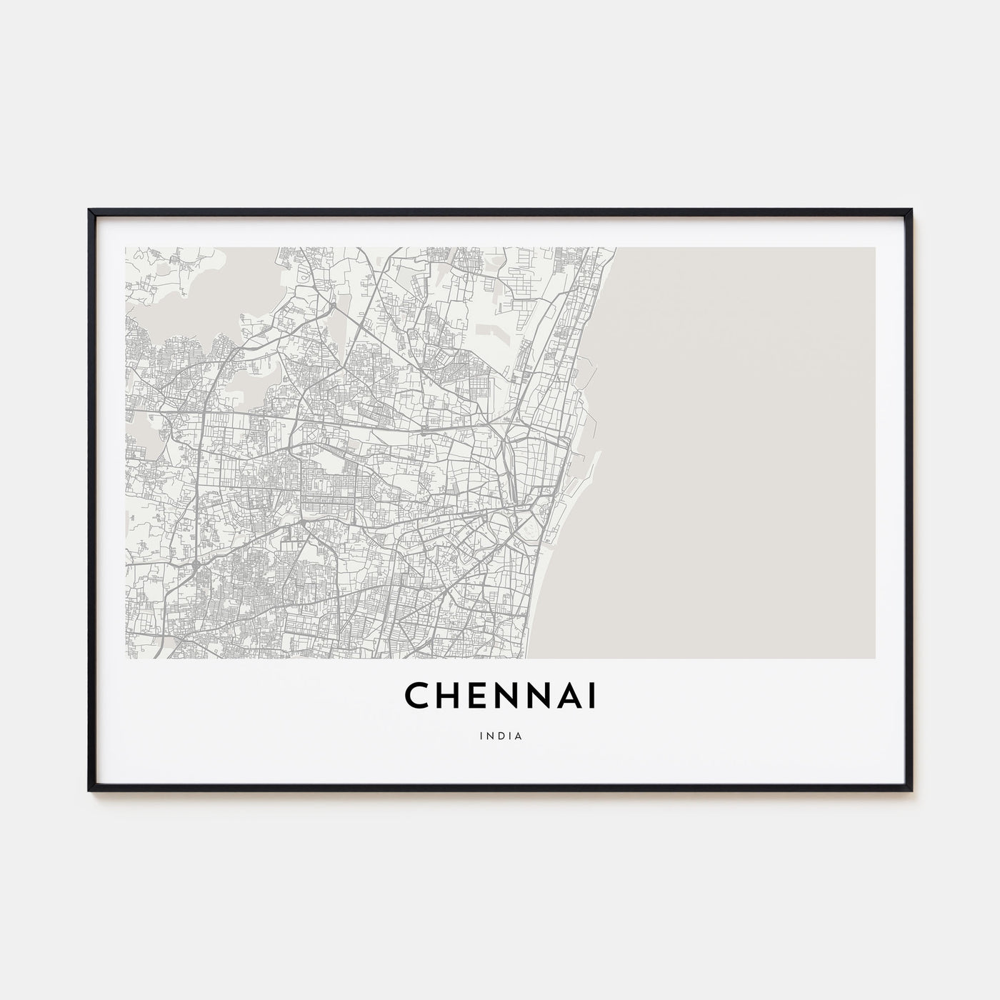 Chennai Map Landscape Poster