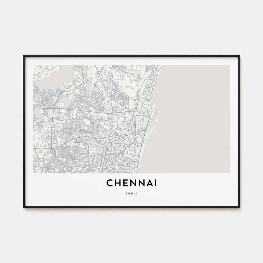 Chennai Map Landscape Poster