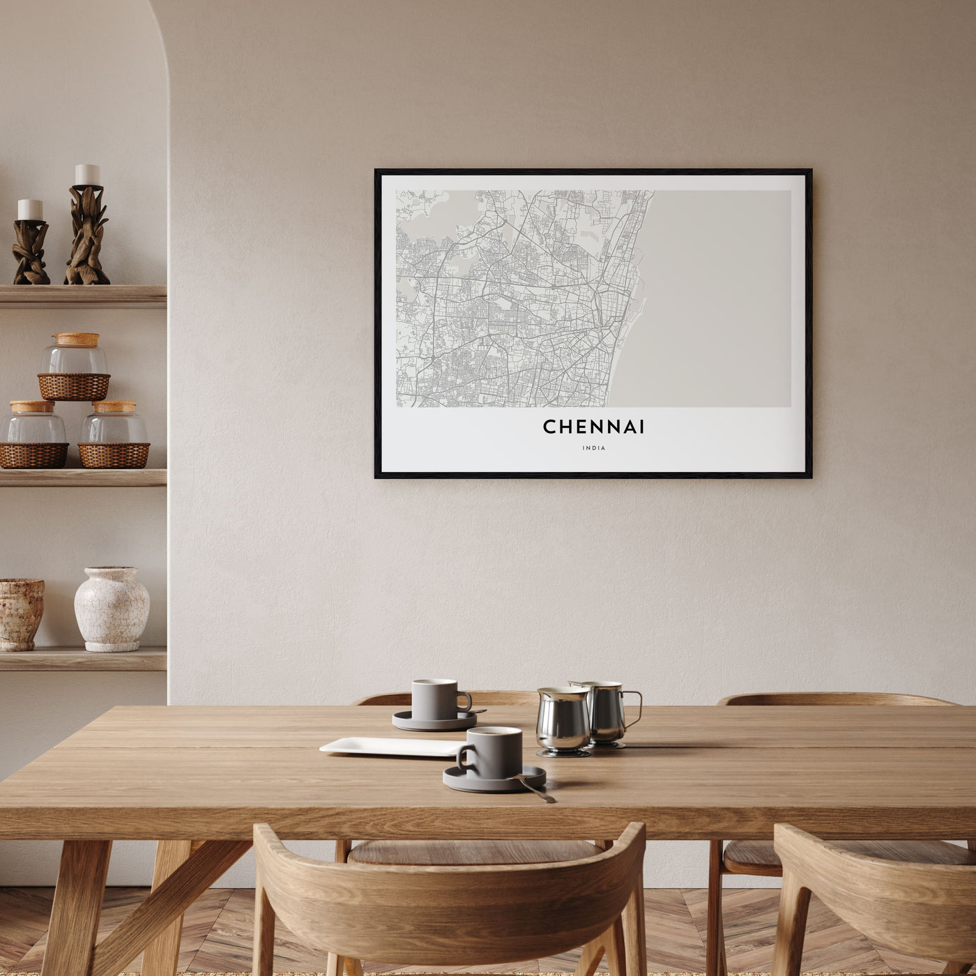 Chennai Map Landscape Poster