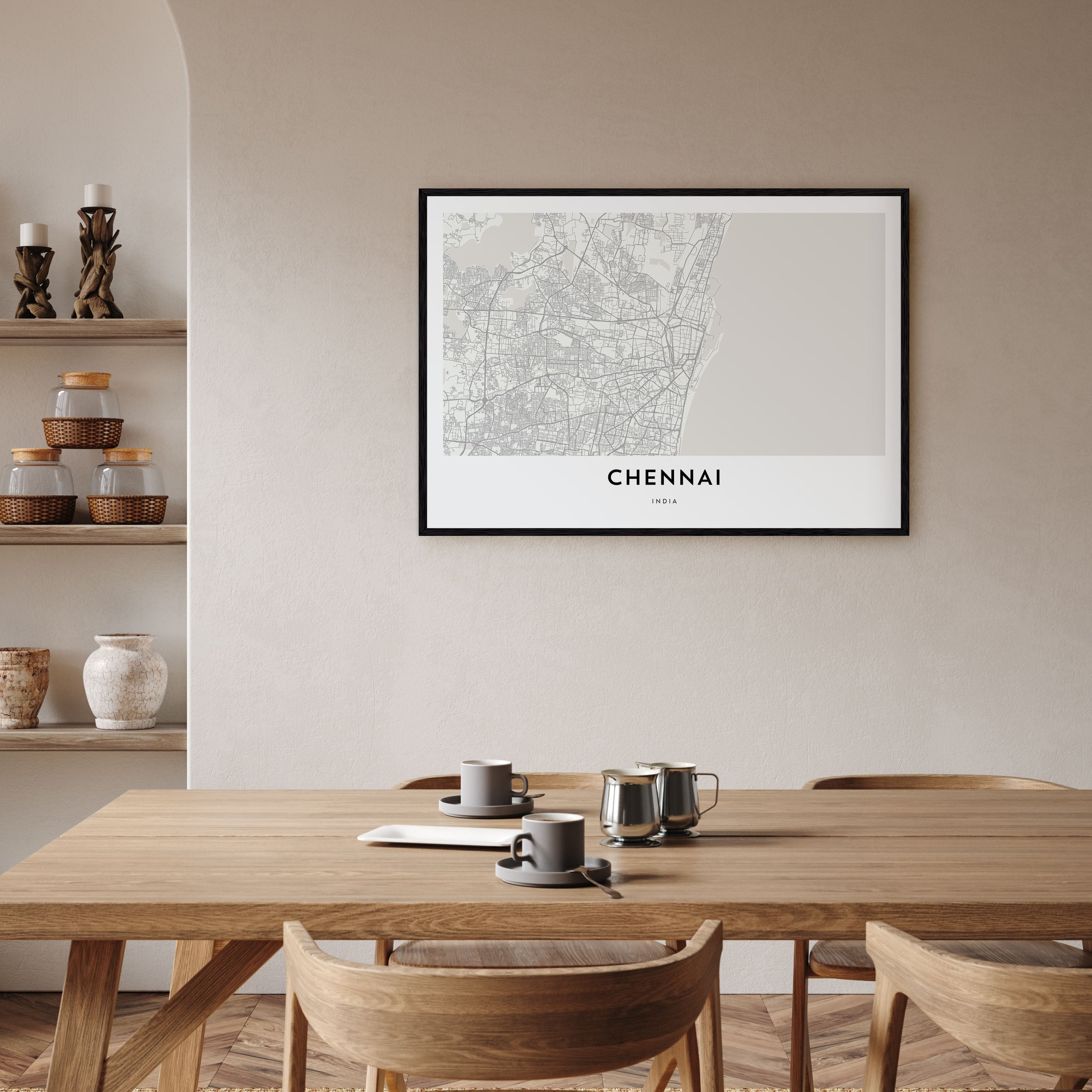 Chennai Map Landscape Poster