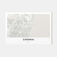 Chennai Map Landscape Poster