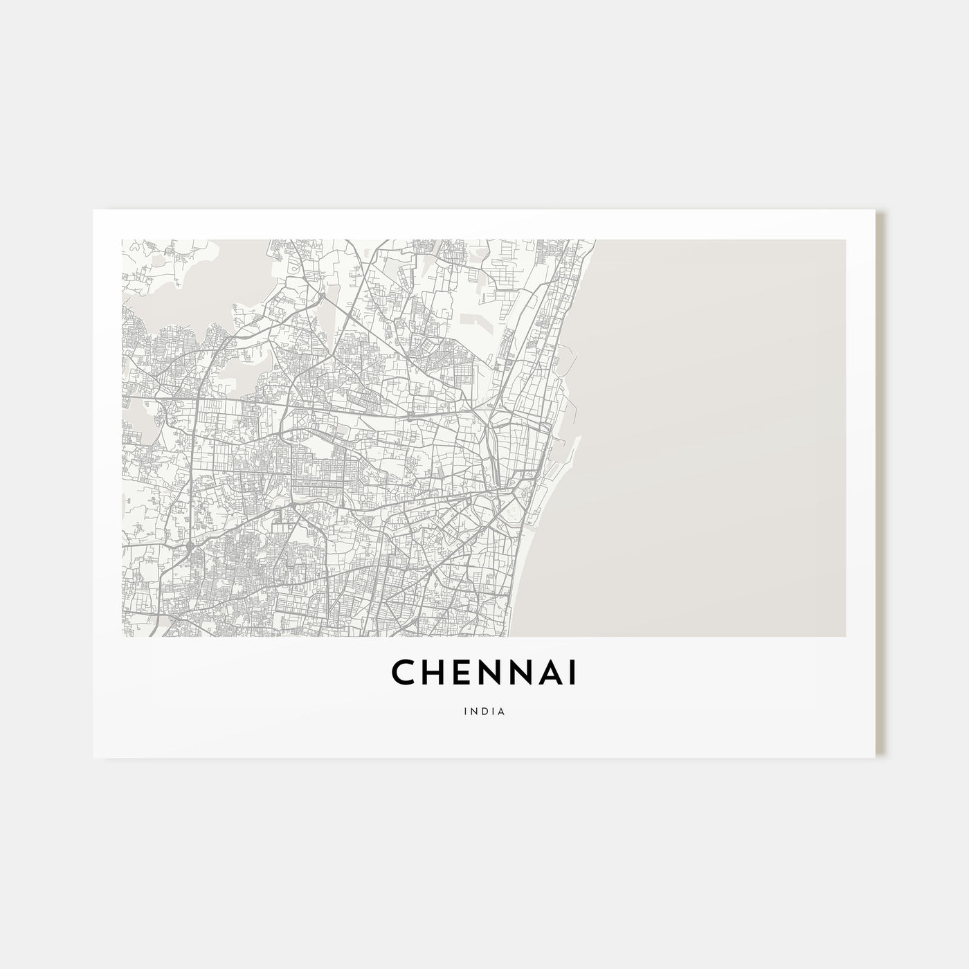 Chennai Map Landscape Poster