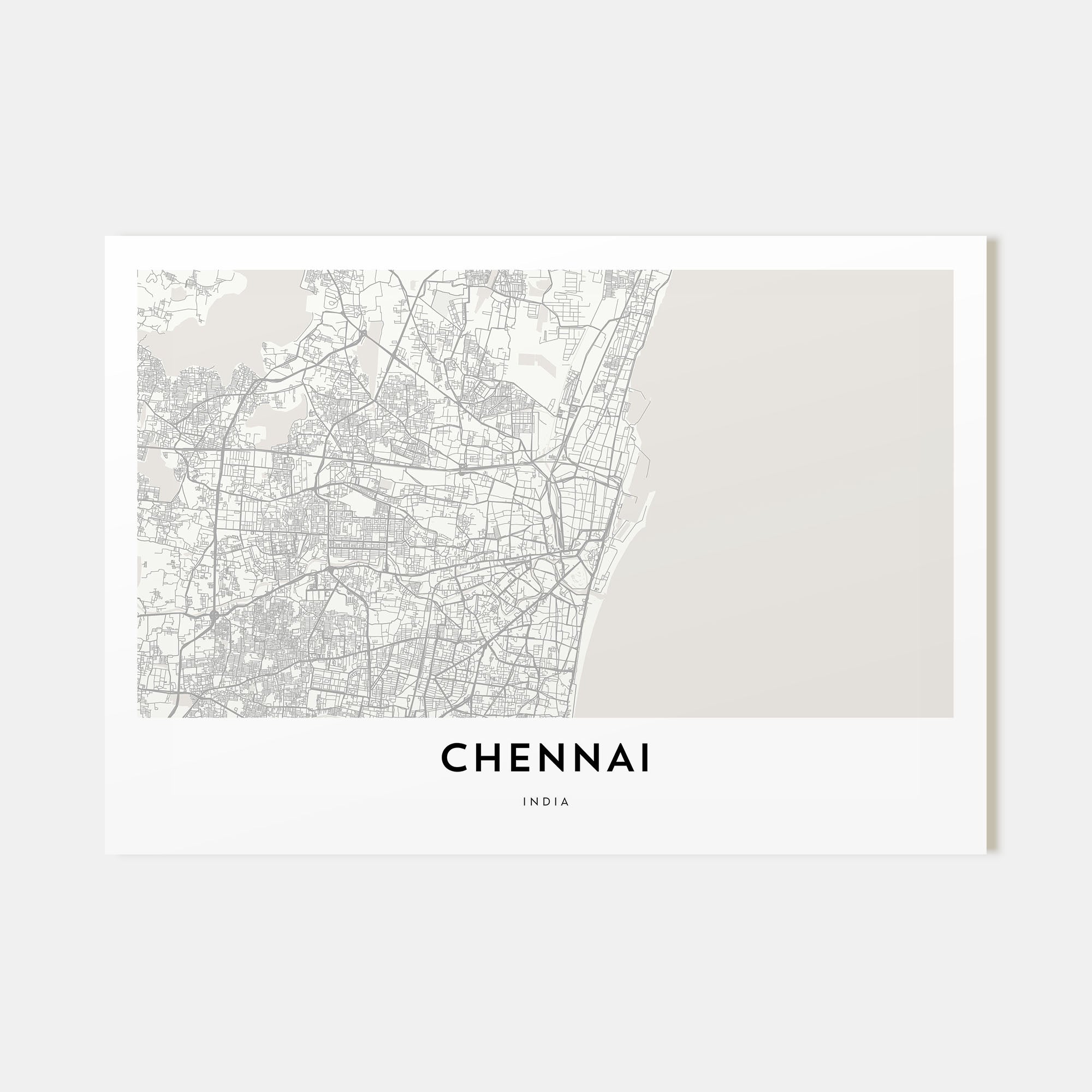 Chennai Map Landscape Poster
