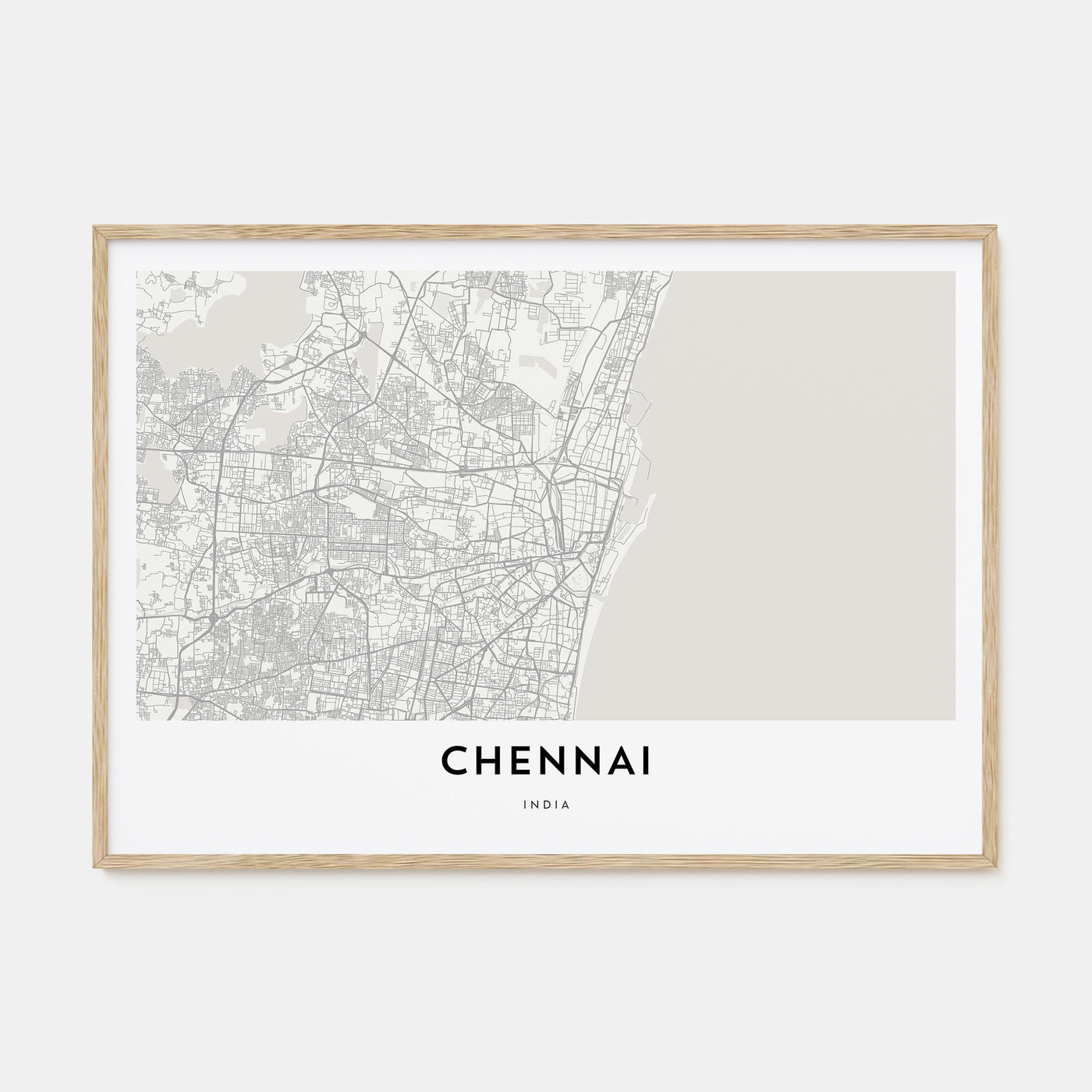 Chennai Map Landscape Poster
