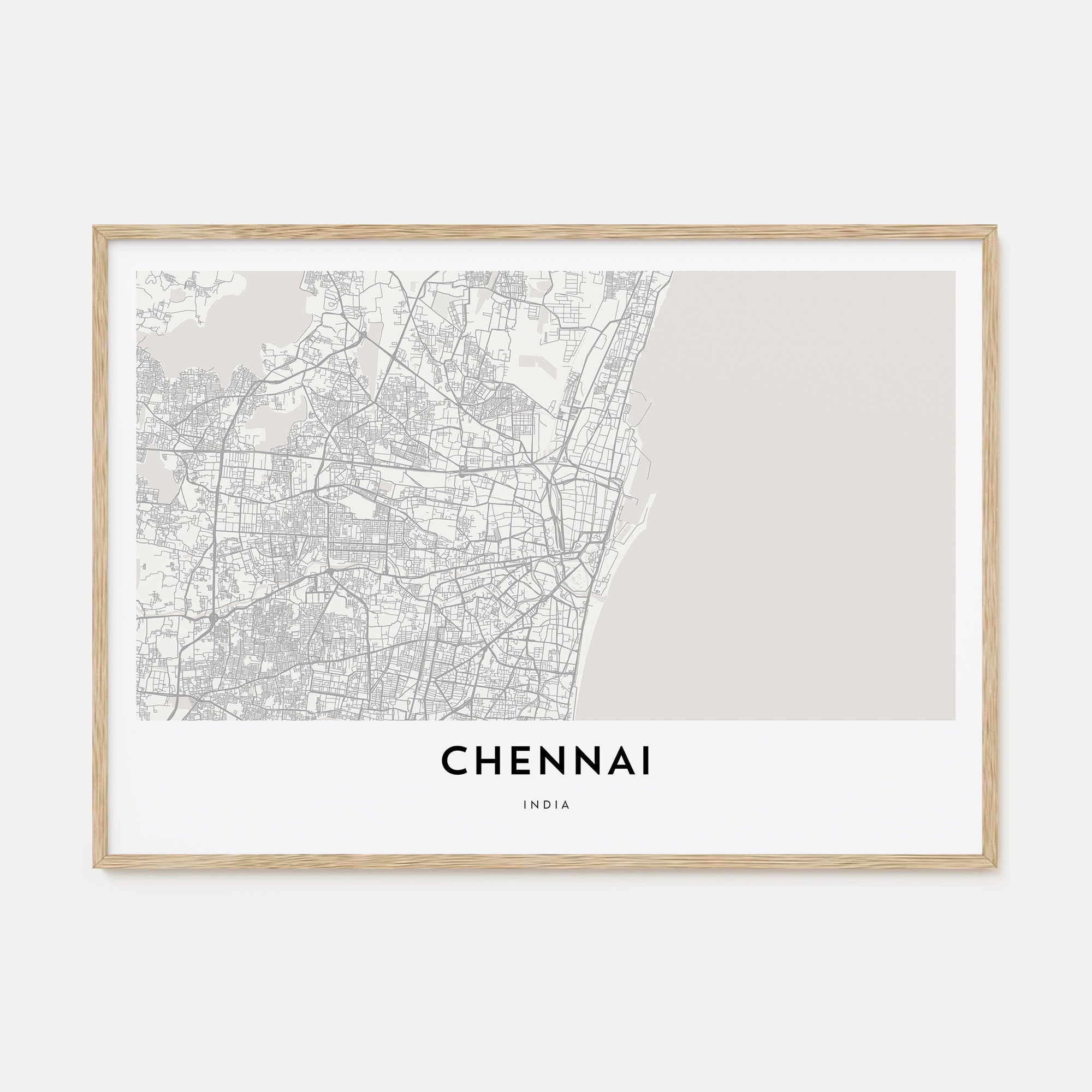 Chennai Map Landscape Poster