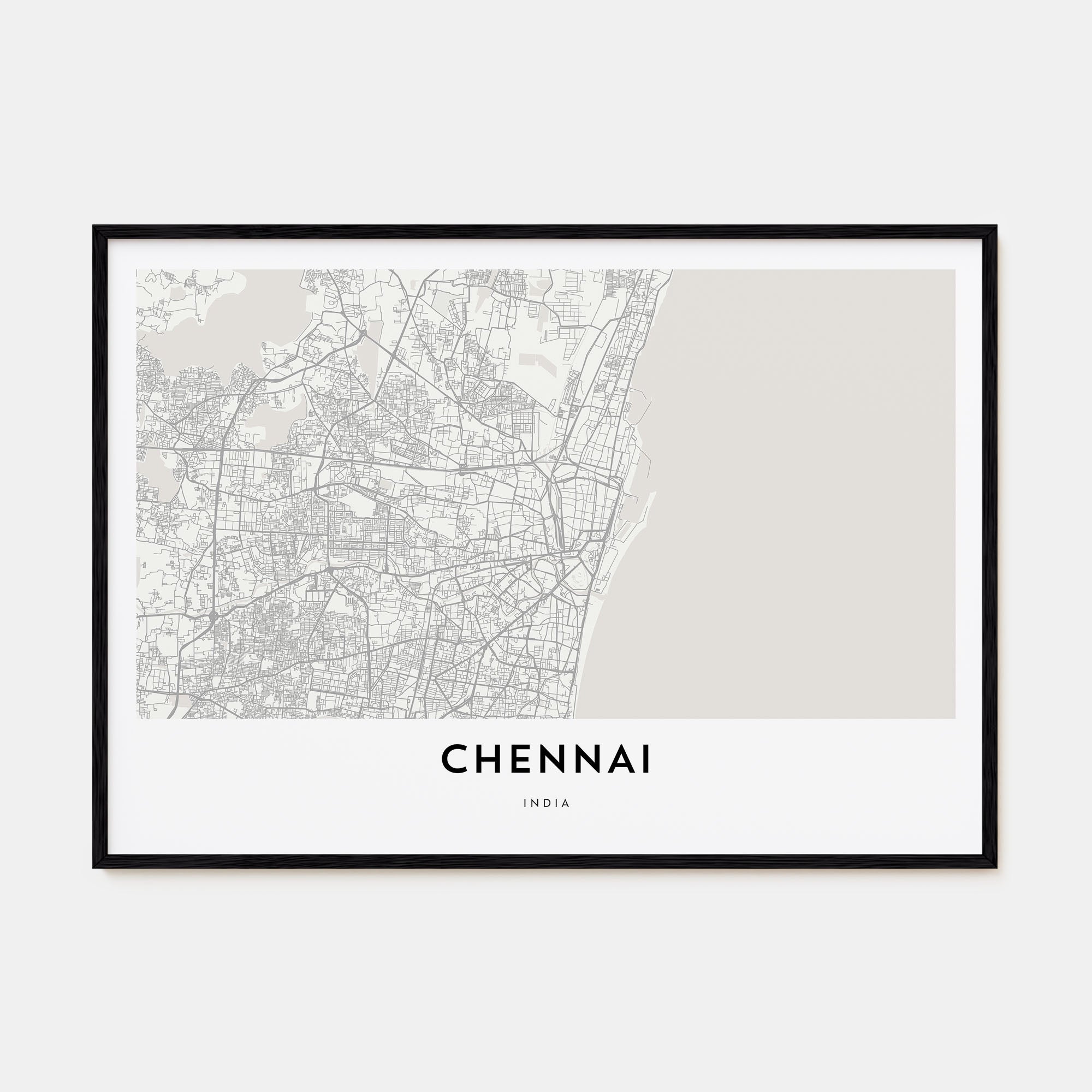 Chennai Map Landscape Poster