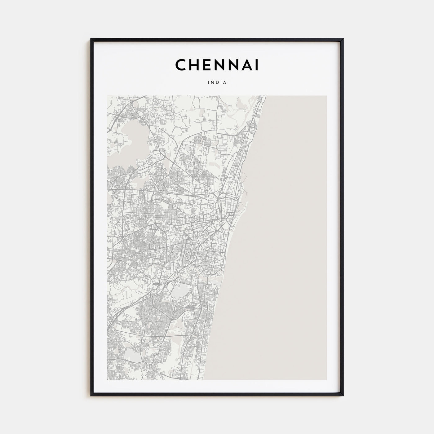 Chennai Map Portrait Poster