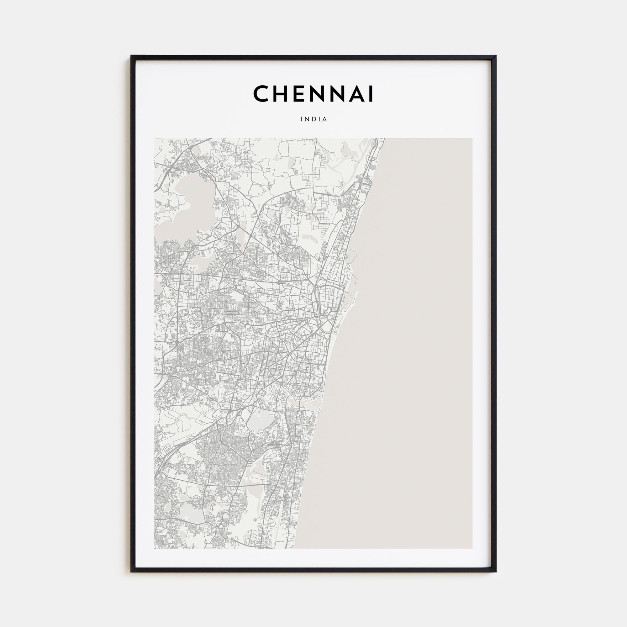 Chennai Map Portrait Poster