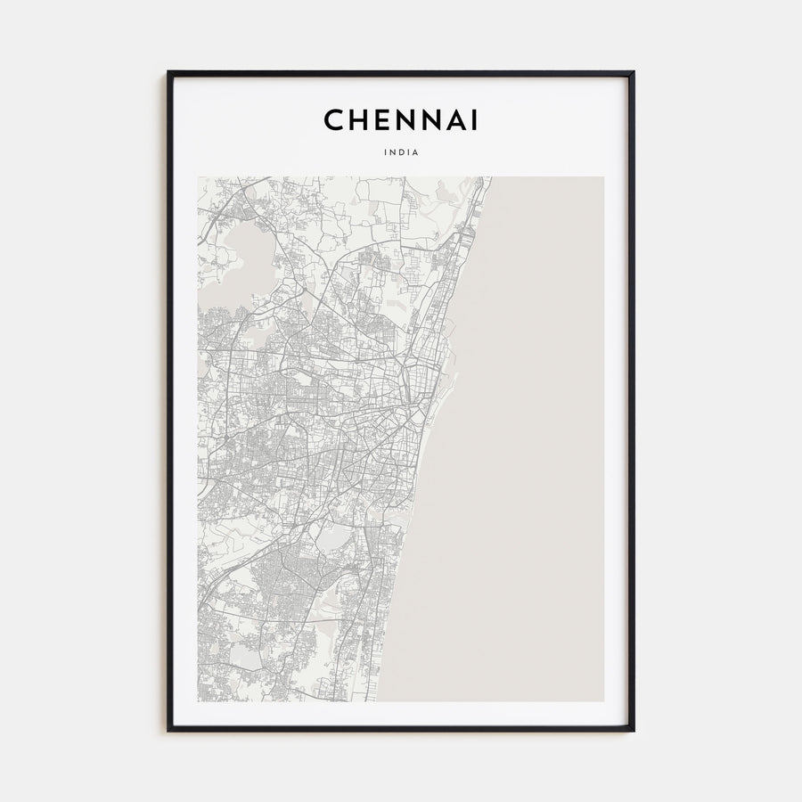 Chennai Map Portrait Poster