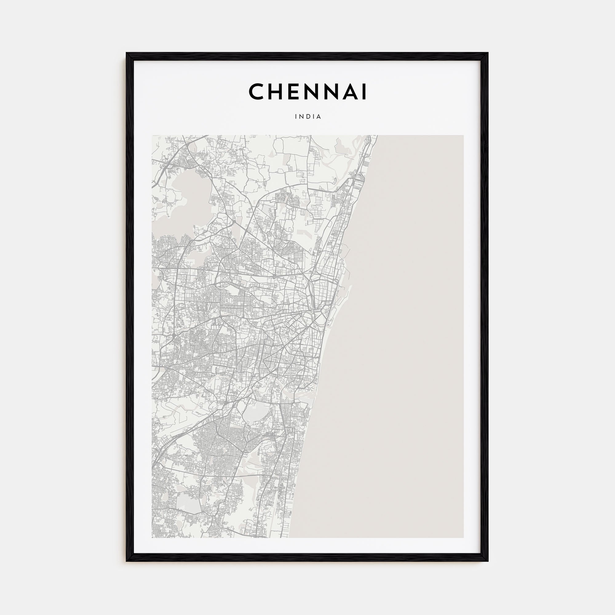 Chennai Map Portrait Poster