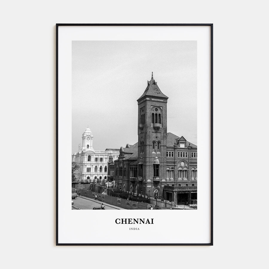 Chennai Portrait B&W Poster