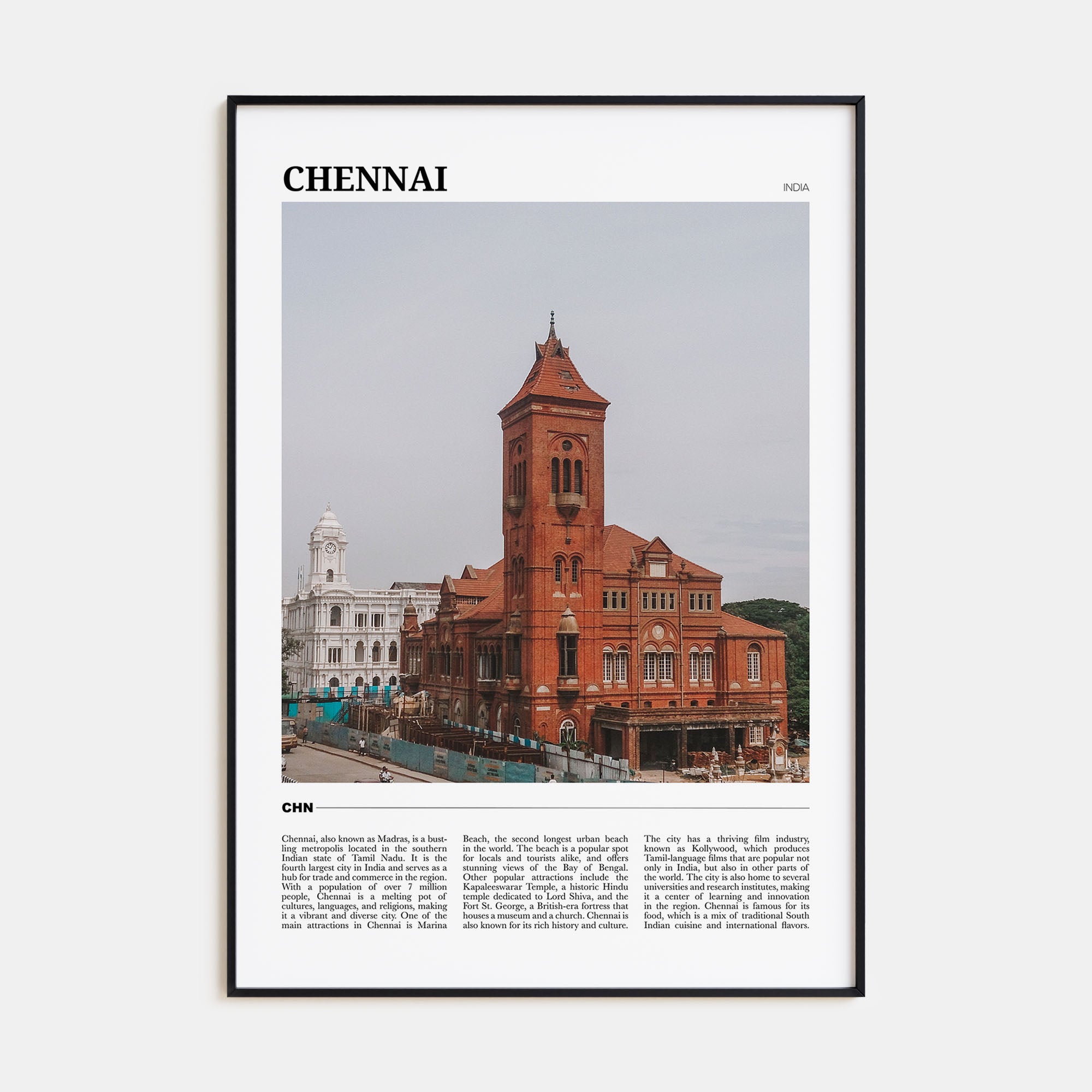 Chennai Travel Color Poster