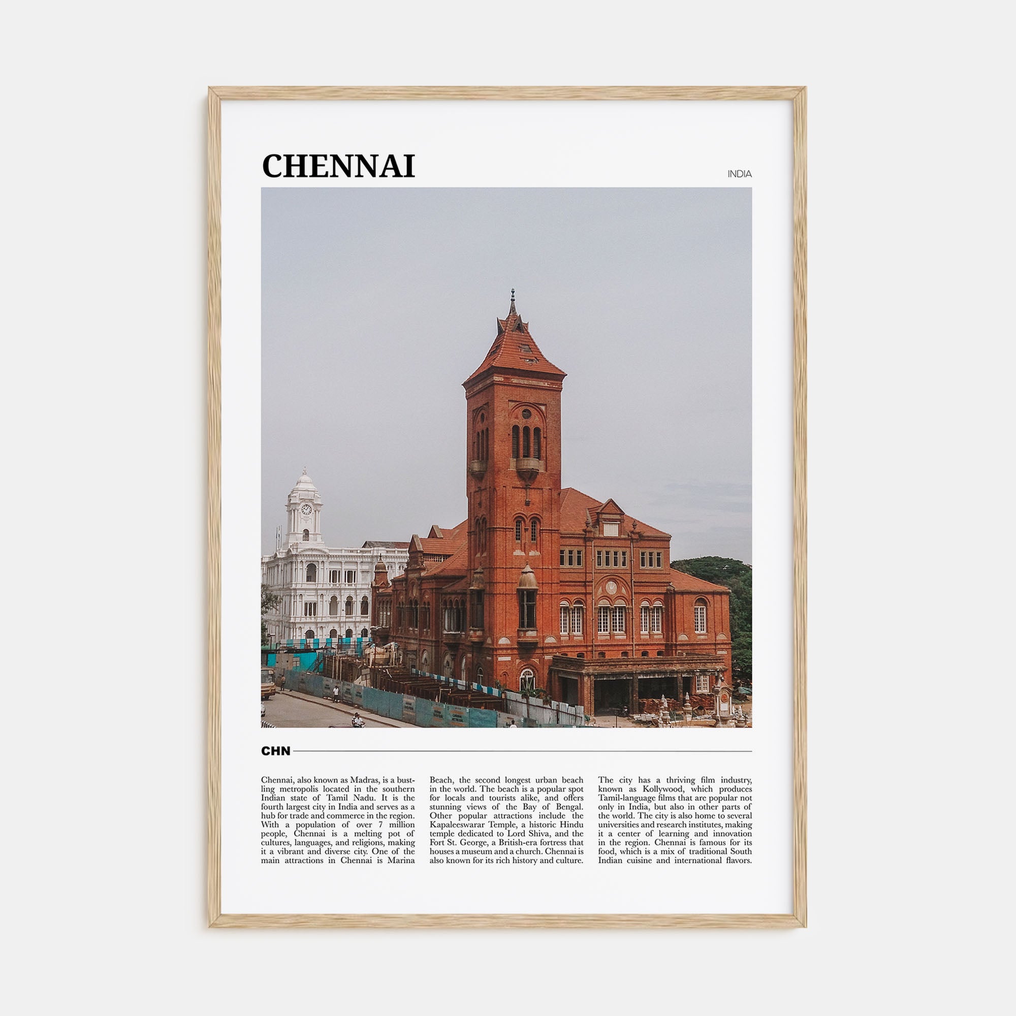 Chennai Travel Color Poster