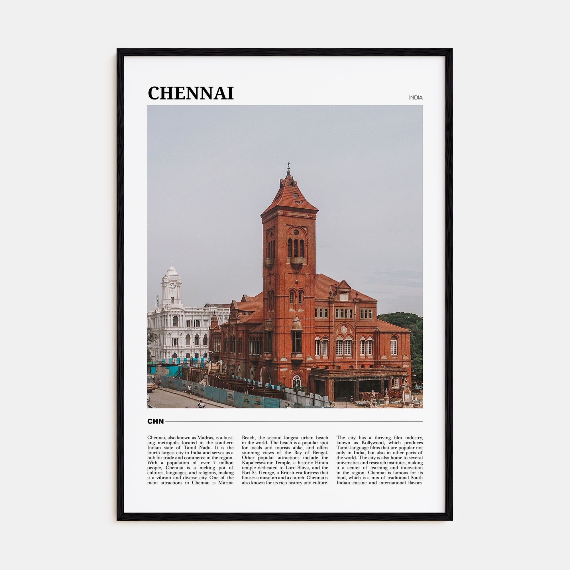 Chennai Travel Color Poster