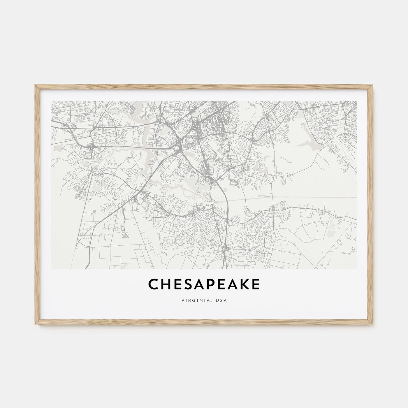 Chesapeake Map Landscape Poster