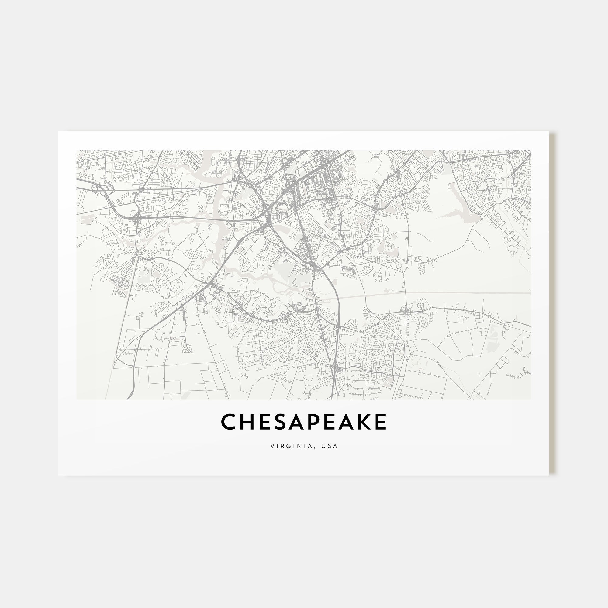 Chesapeake Map Landscape Poster