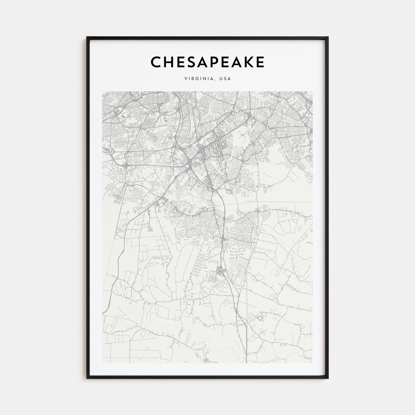 Chesapeake Map Portrait Poster