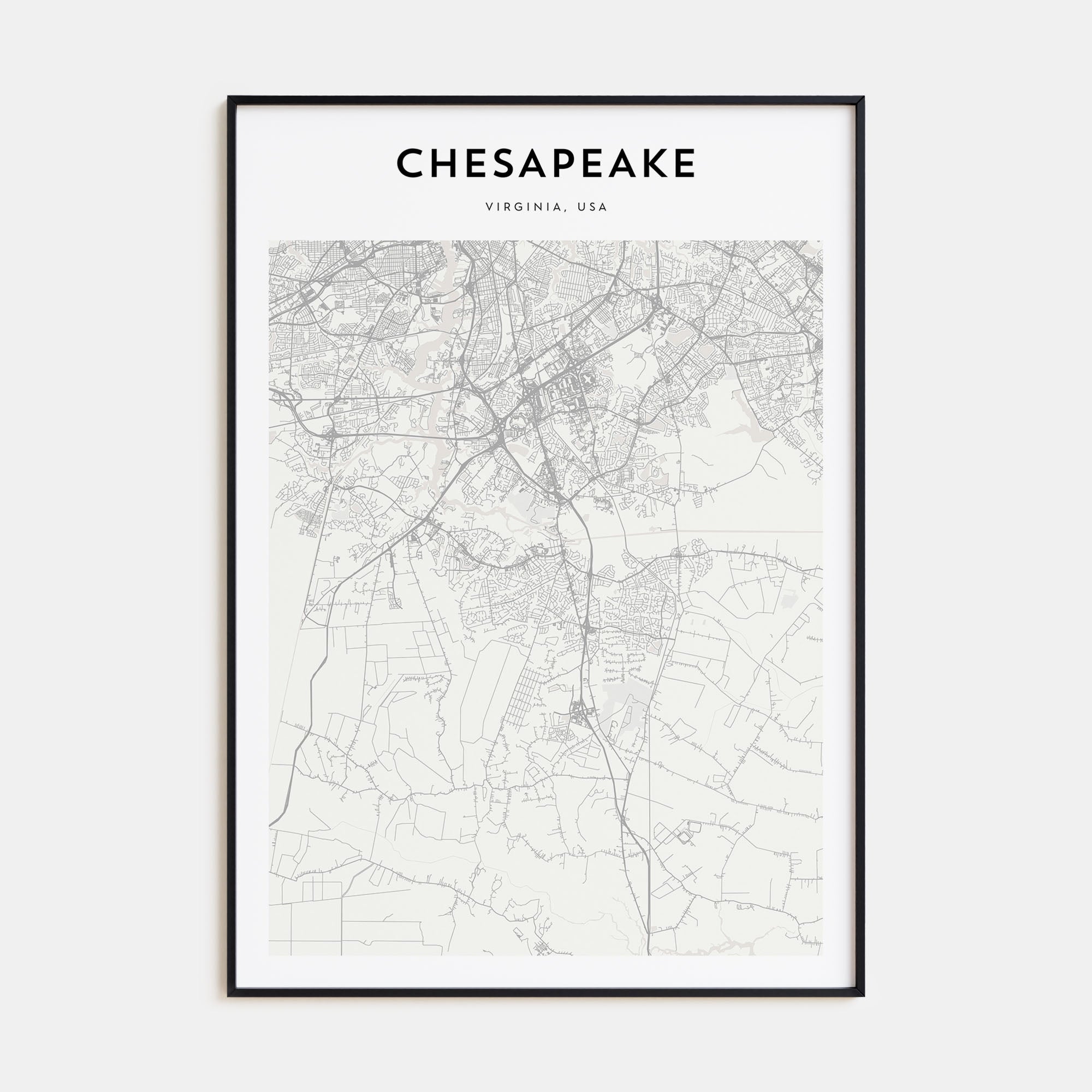 Chesapeake Map Portrait Poster