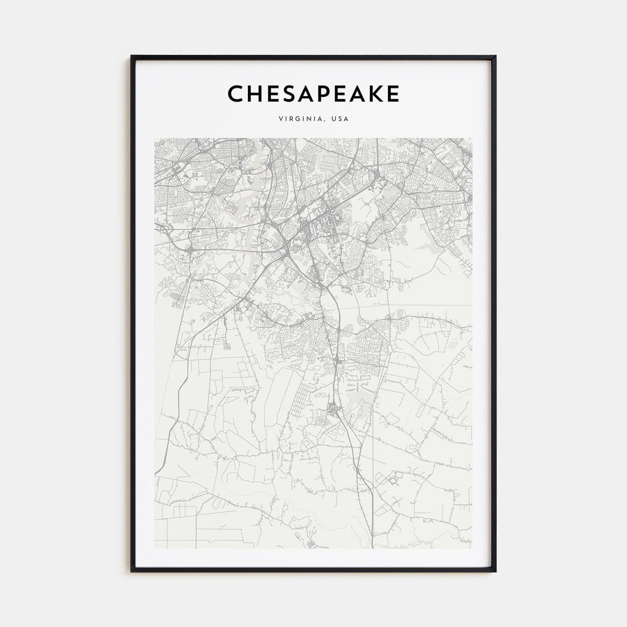 Chesapeake Map Portrait Poster