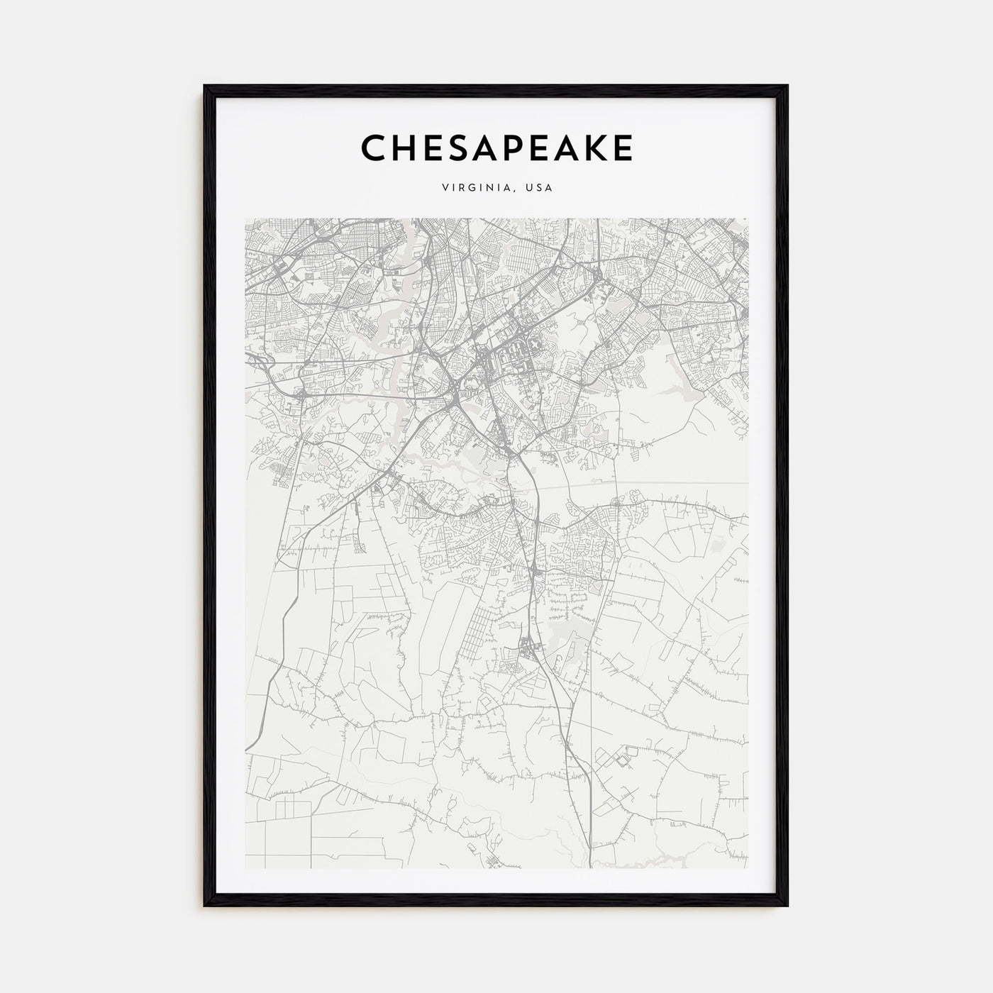 Chesapeake Map Portrait Poster