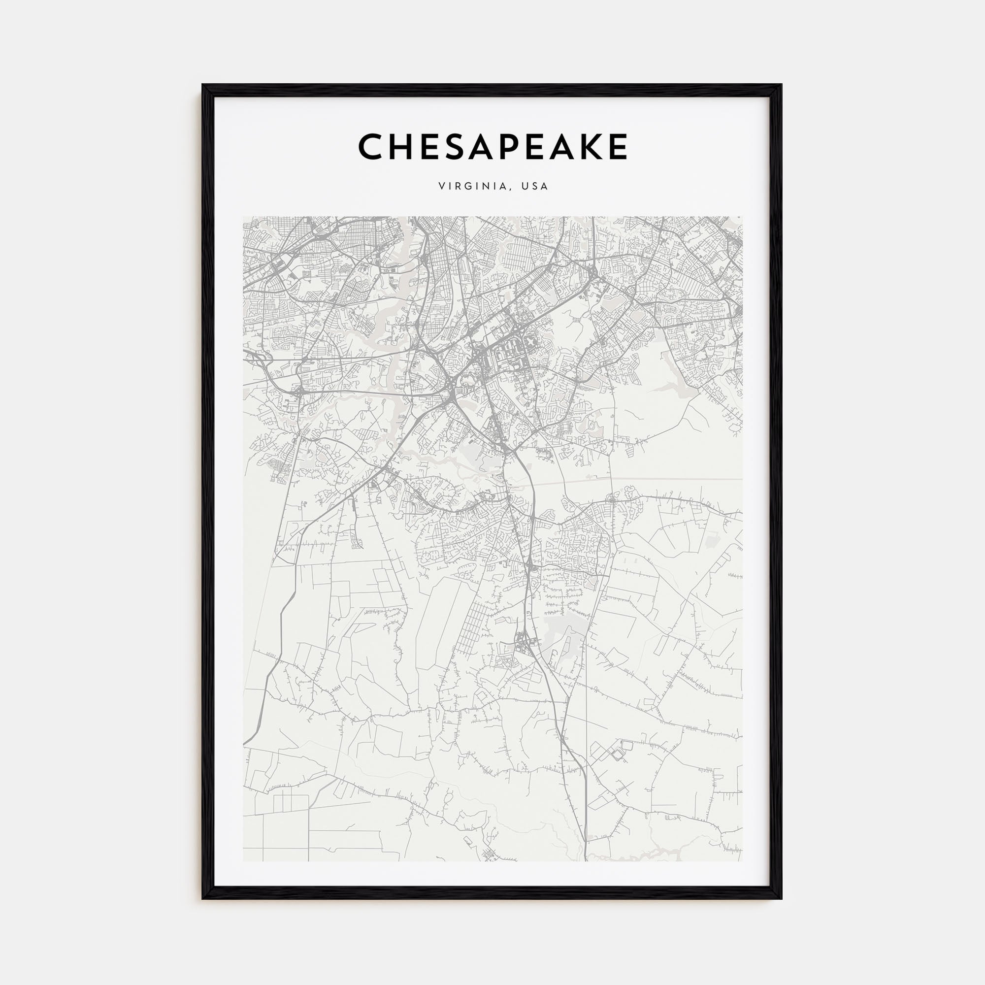 Chesapeake Map Portrait Poster