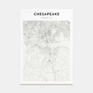 Chesapeake Map Portrait Poster