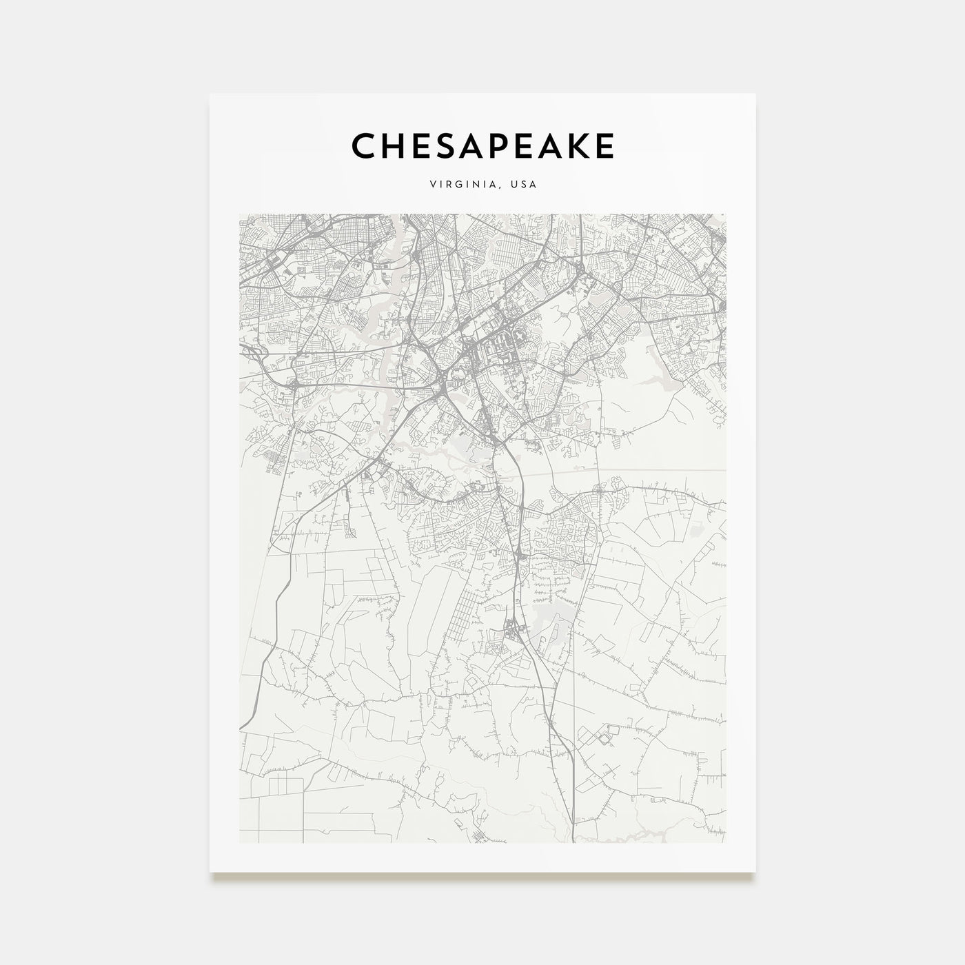 Chesapeake Map Portrait Poster
