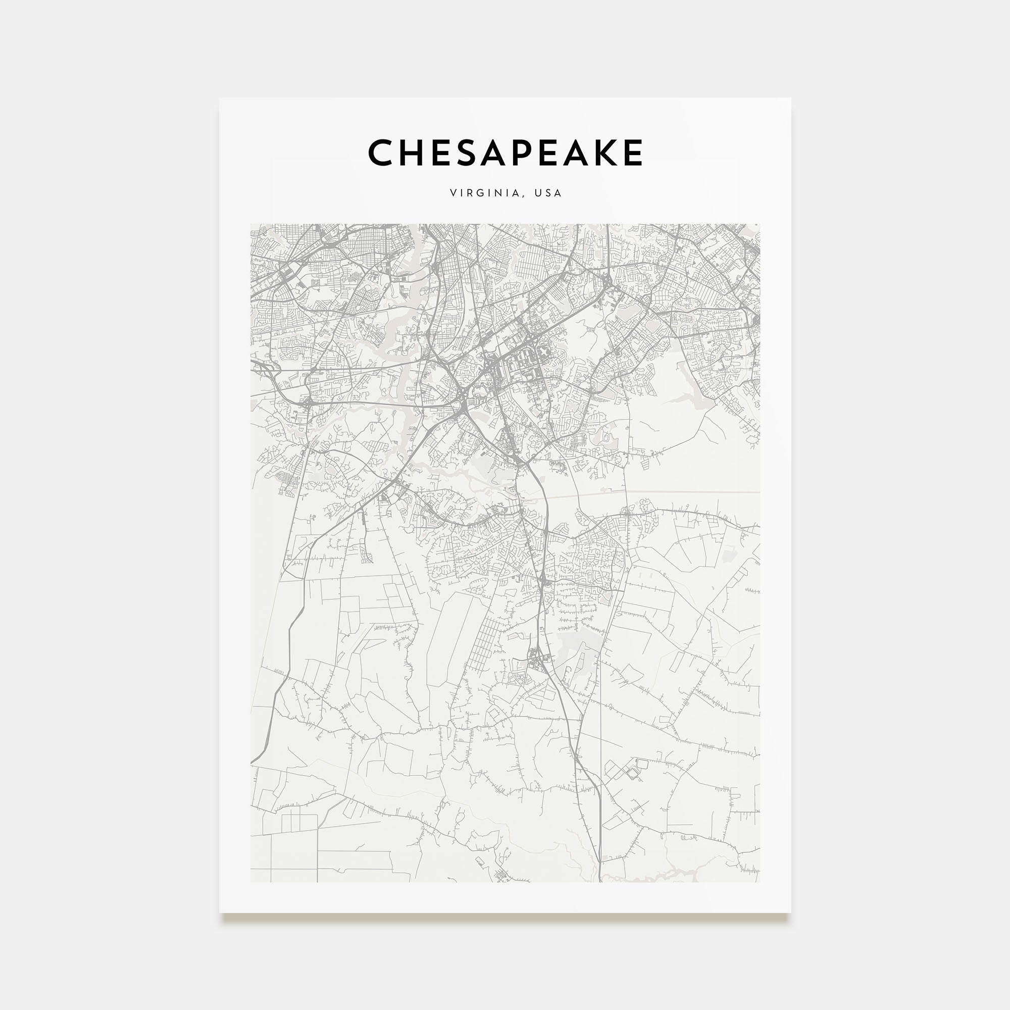 Chesapeake Map Portrait Poster