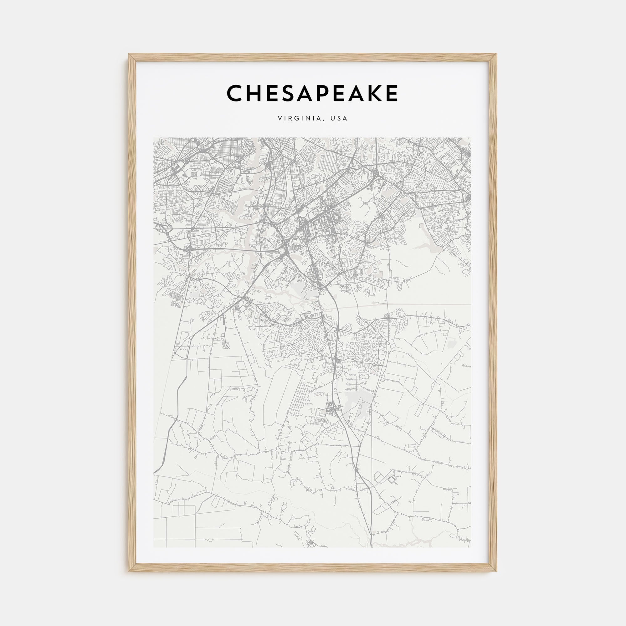 Chesapeake Map Portrait Poster