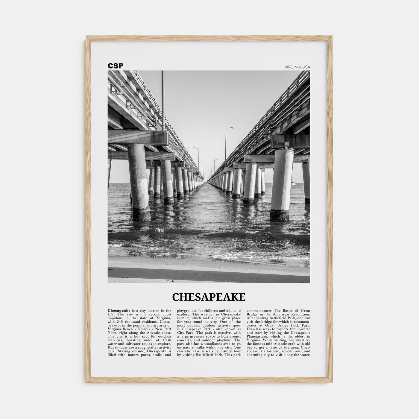Chesapeake Travel B&W Poster