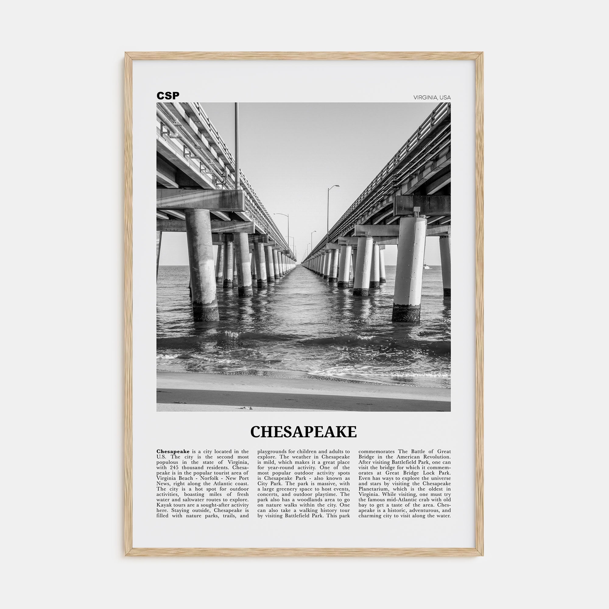 Chesapeake Travel B&W Poster