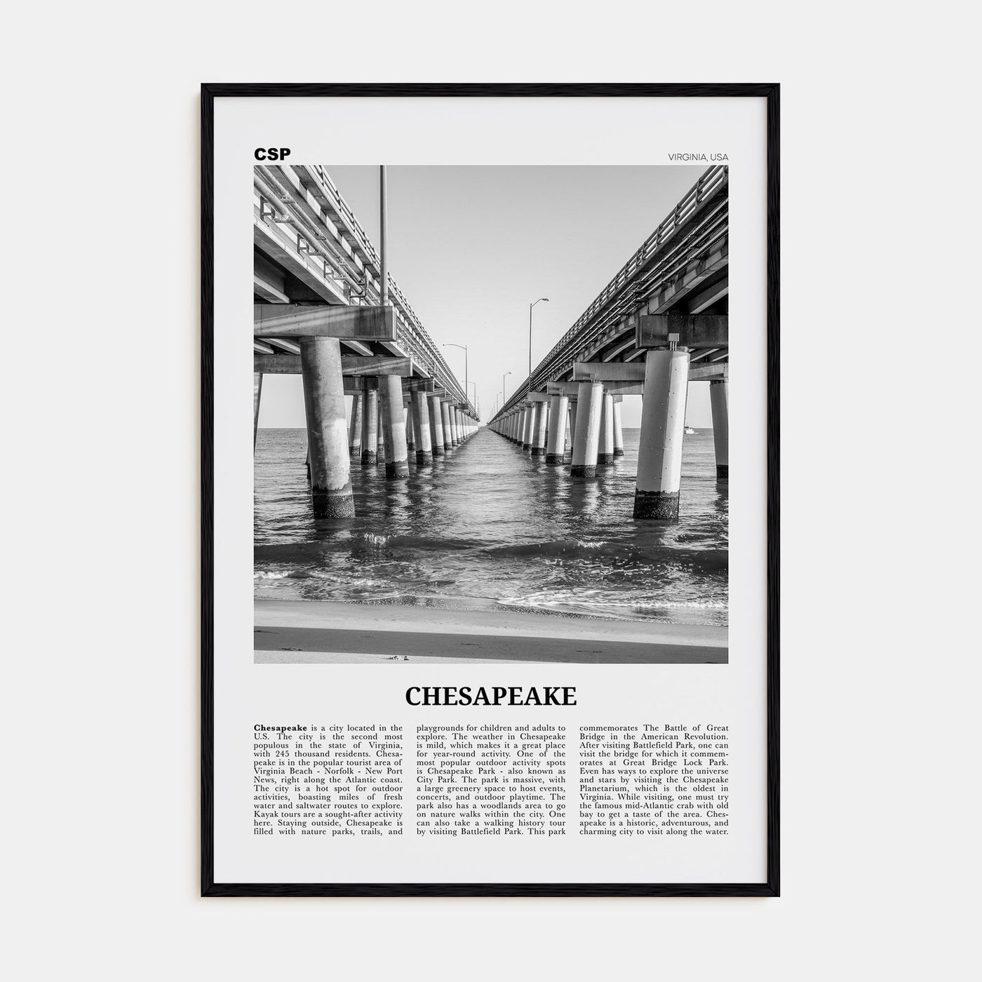 Chesapeake Travel B&W Poster