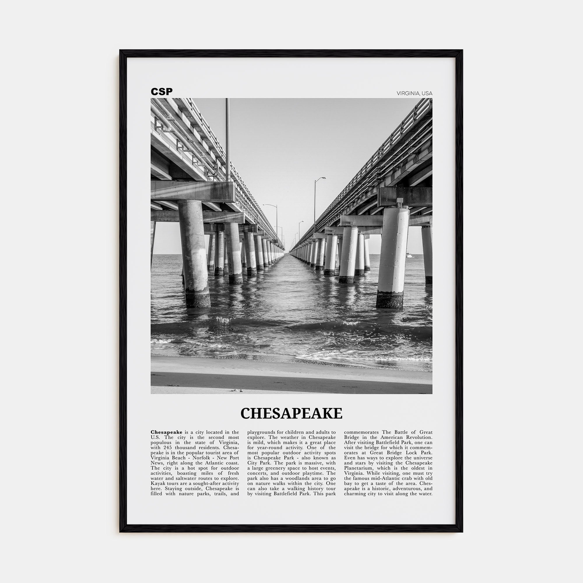 Chesapeake Travel B&W Poster