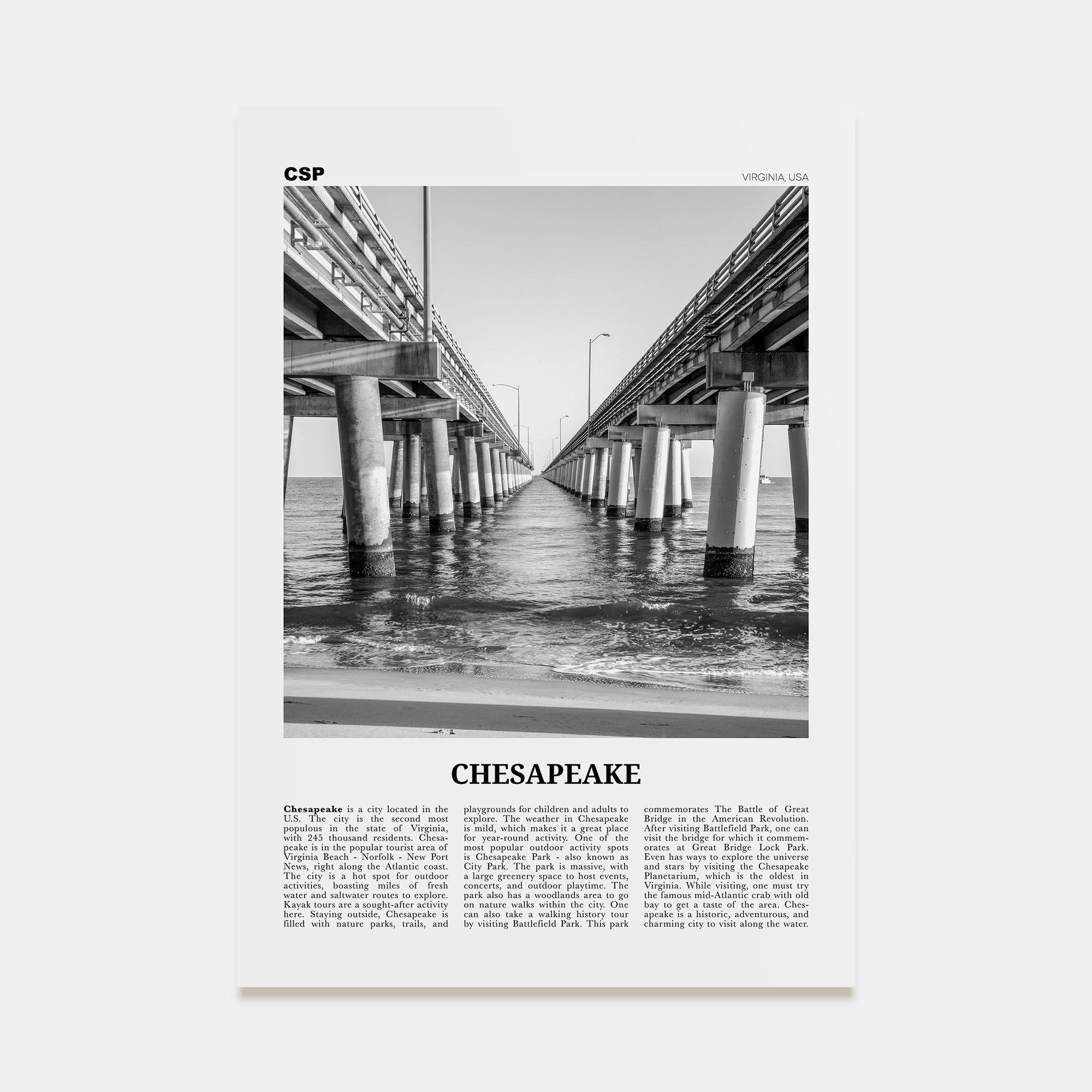 Chesapeake Travel B&W Poster